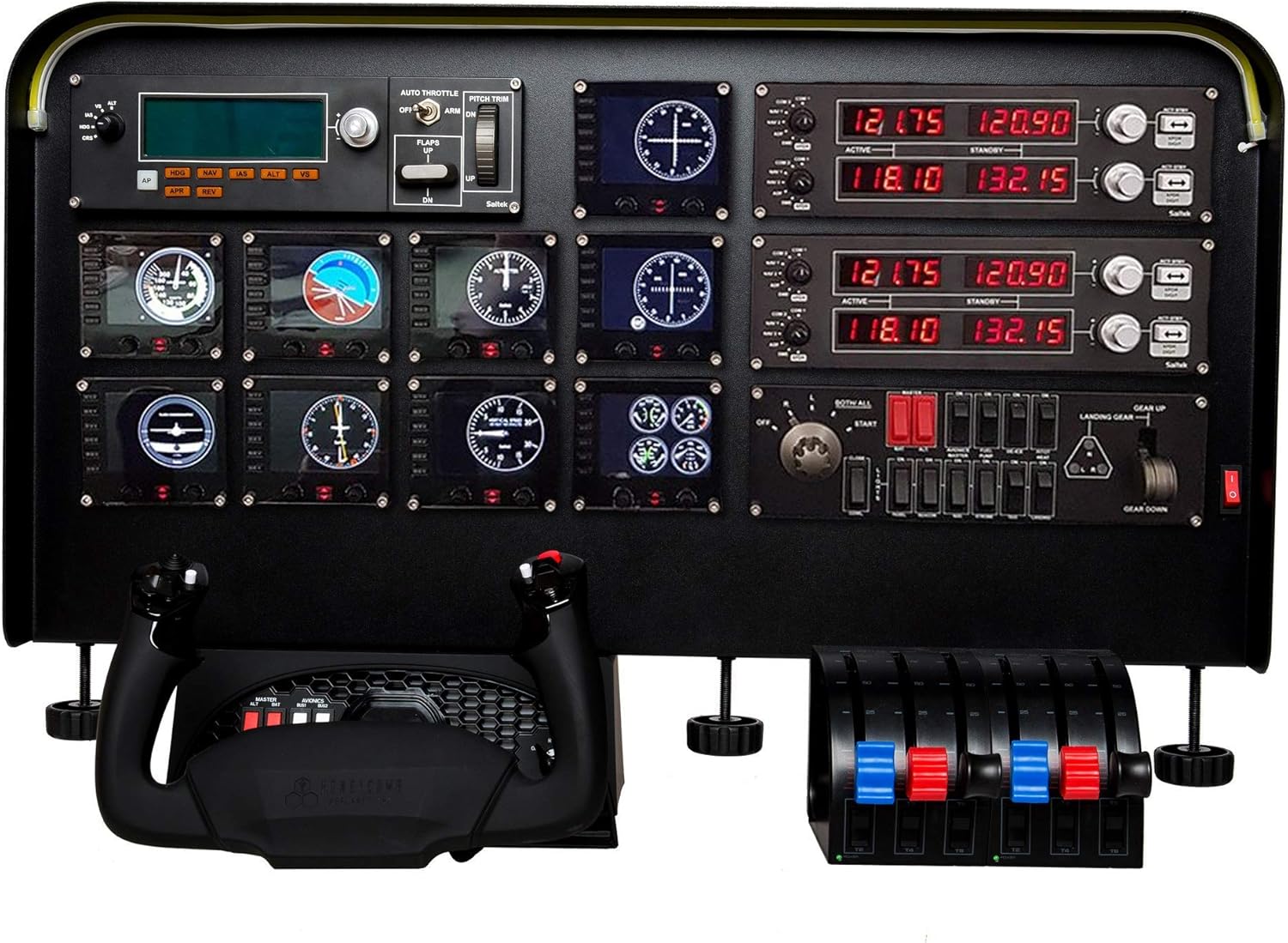 Flight sim cockpit setup with multiple monitors