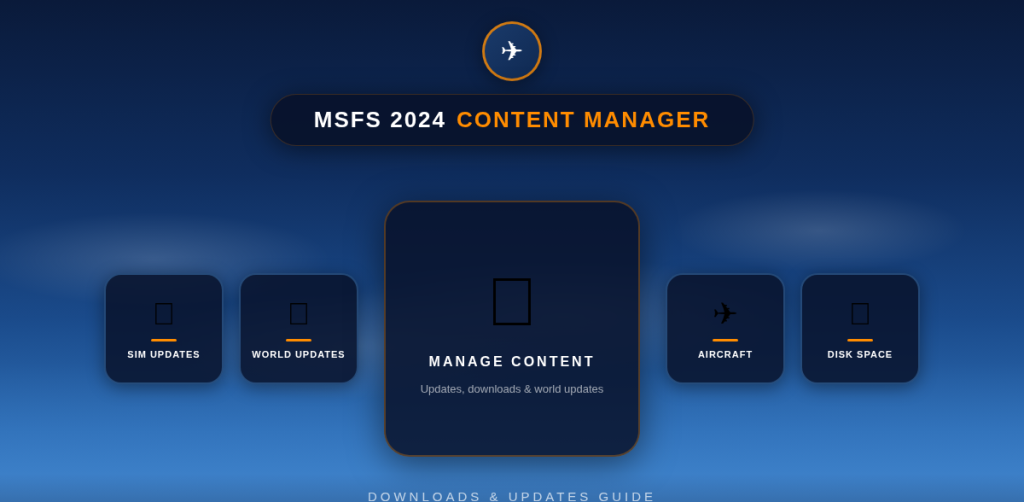 MSFS 2024 Content Manager - Updates Downloads and World Updates